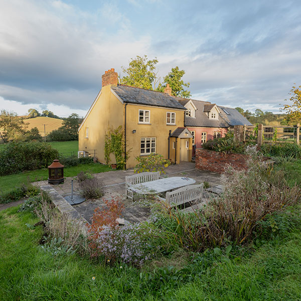 Beili Glas Holiday Cottage and garden in Monmouthshire, Wales