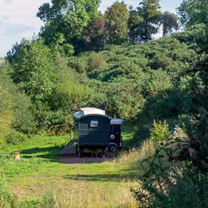 The Showman's Waggon location at Beili Glas, Monmouthshire, Wales in the Showman's Waggon at Beili Glas, Monmouthshire, Wales 