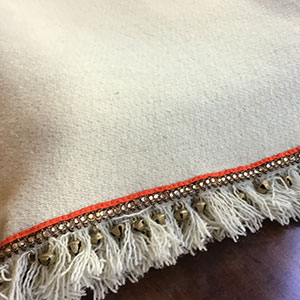  Beili Glas embellished woven Welsh Blanket - Designed by Nicola Daley and handmade in Wales
